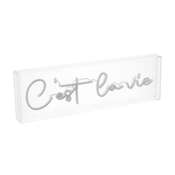 C'est La Vie Contemporary Glam Acrylic Box USB Operated LED Neon Light - JONATHAN Y